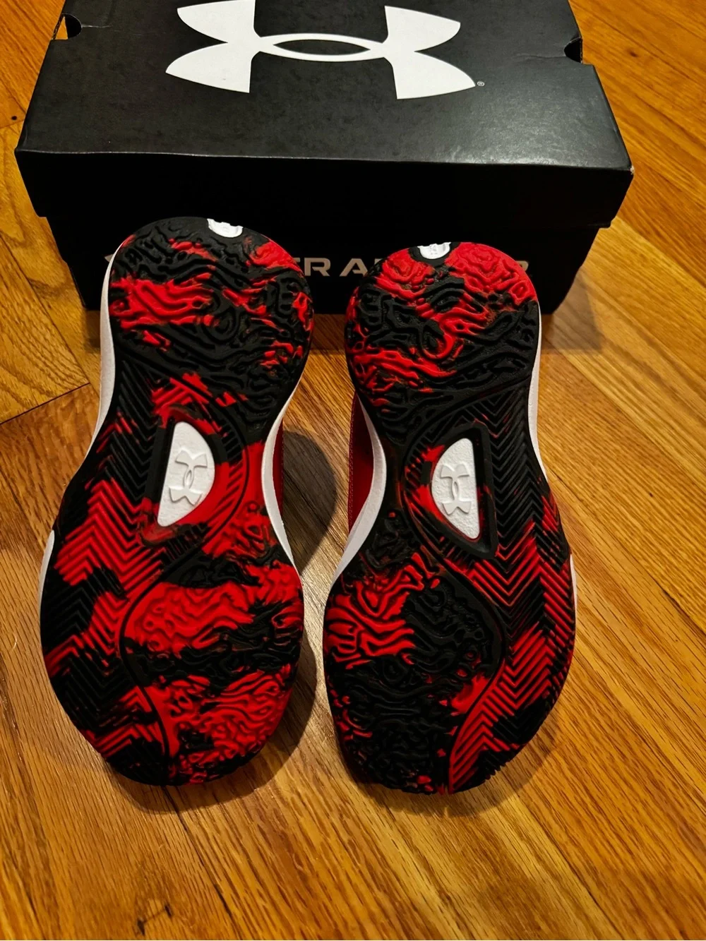 Under Armour Kids Red, Black & White Athletic Sneakers